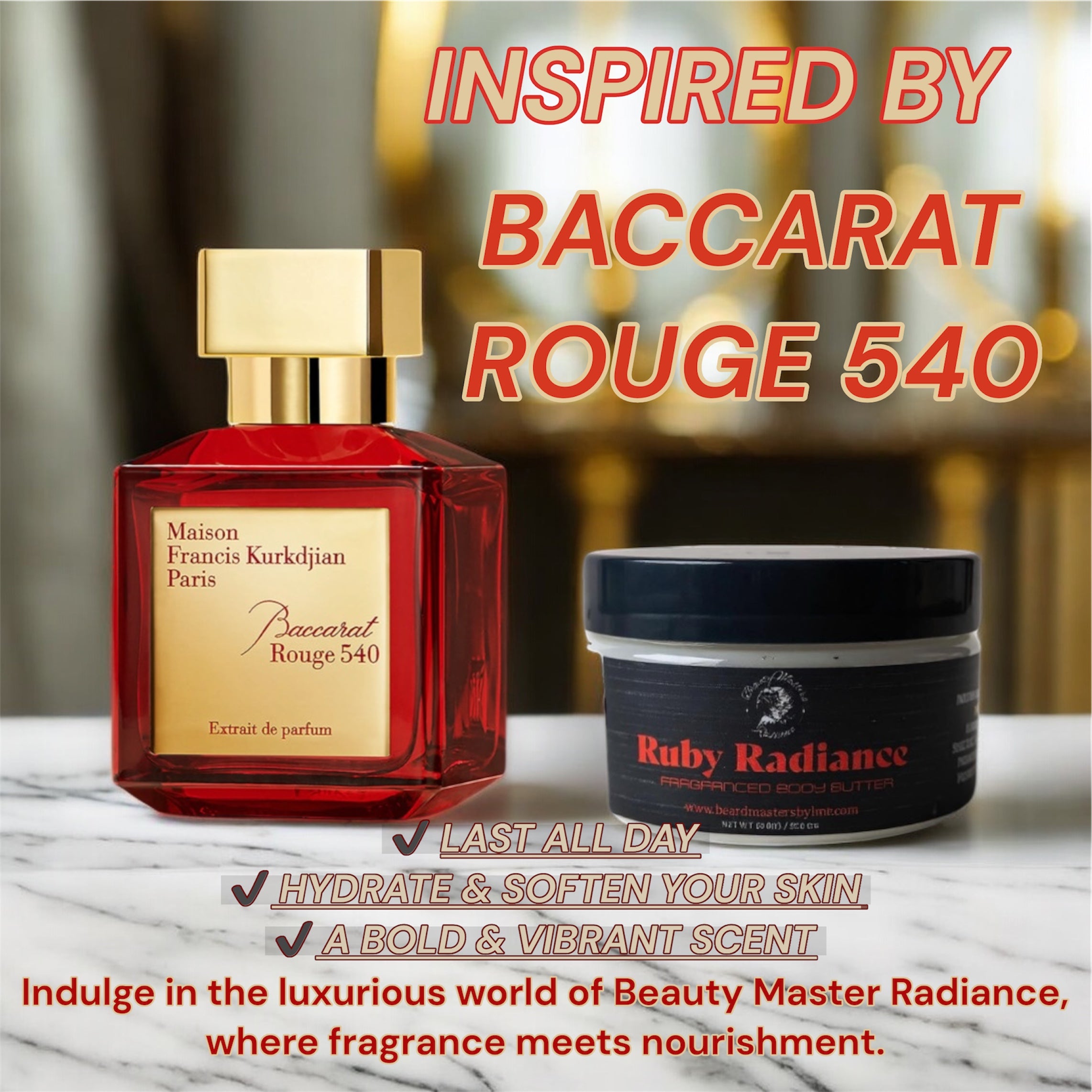 Ruby Radiance ( Women Fragrance Butter) (think Baccarat perfume) 8oz (Baccarat Rouge 540®️-property of Maison Francis Kurkdjian / LVMH.