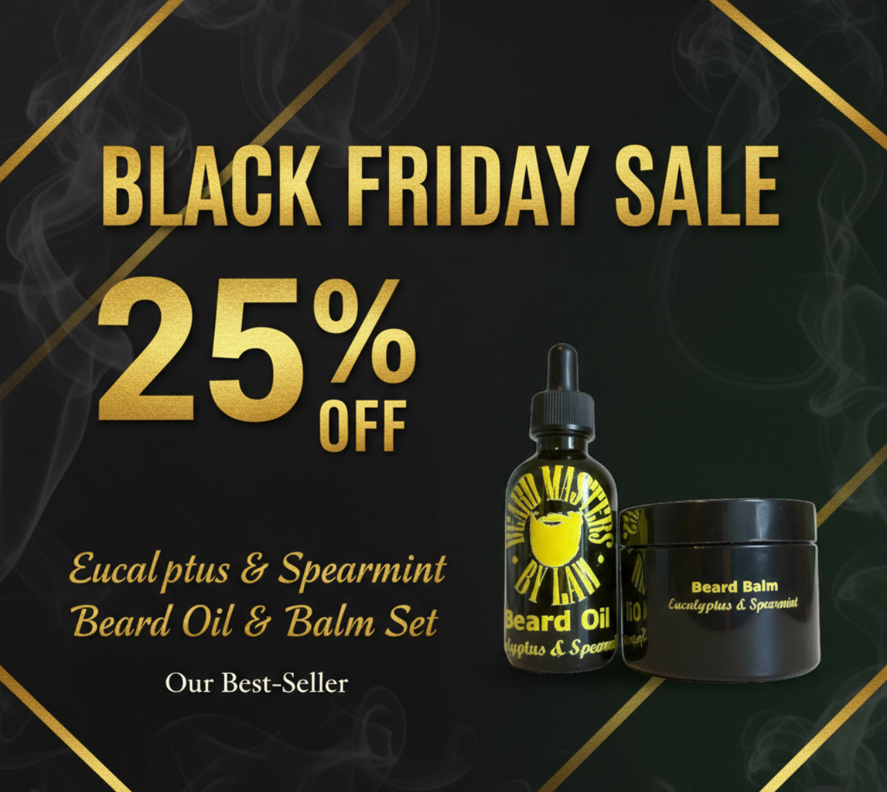 Beard Oil & Balm Set - Eucalyptus & Spearmint 2oz Each | Beard Masters