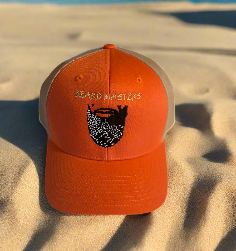 Beard Masters Retro Trucker Hat (Orange)