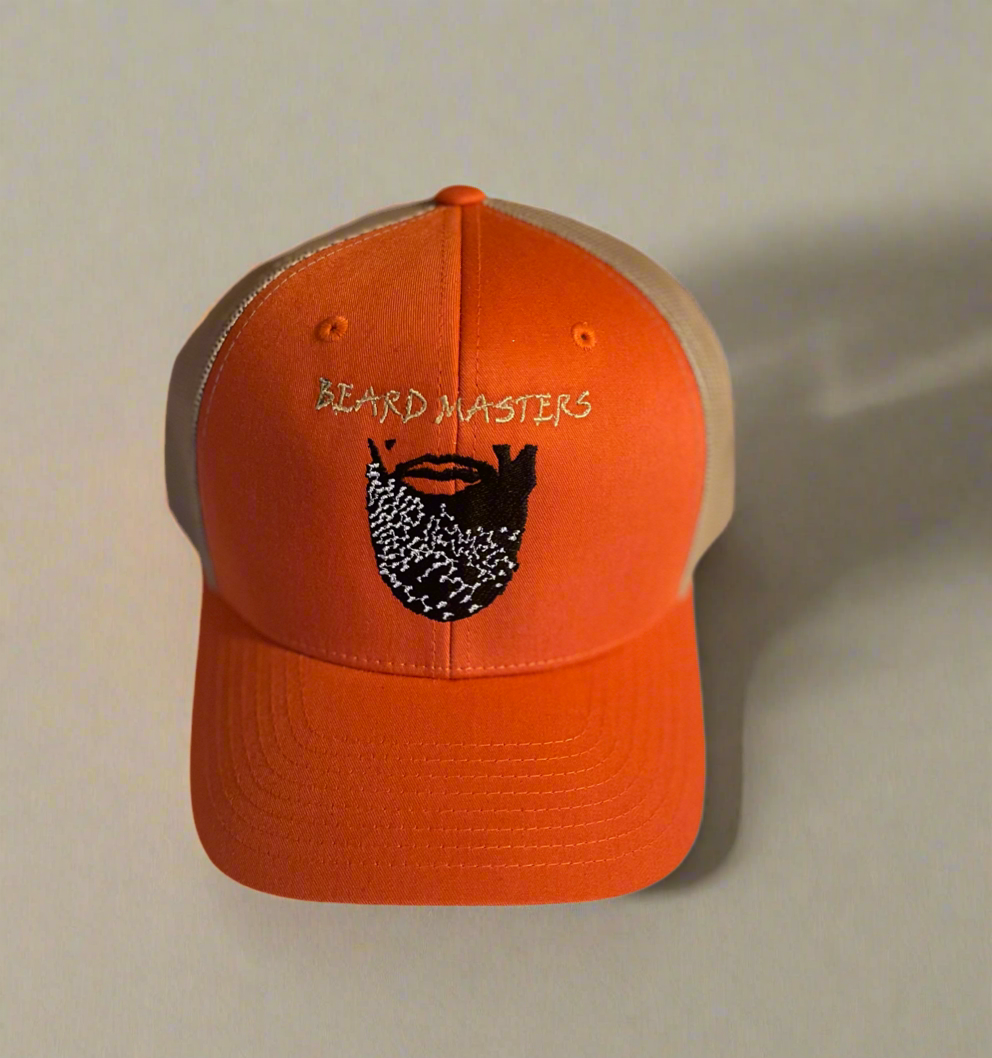 Beard Masters Retro Trucker Hat (Orange)