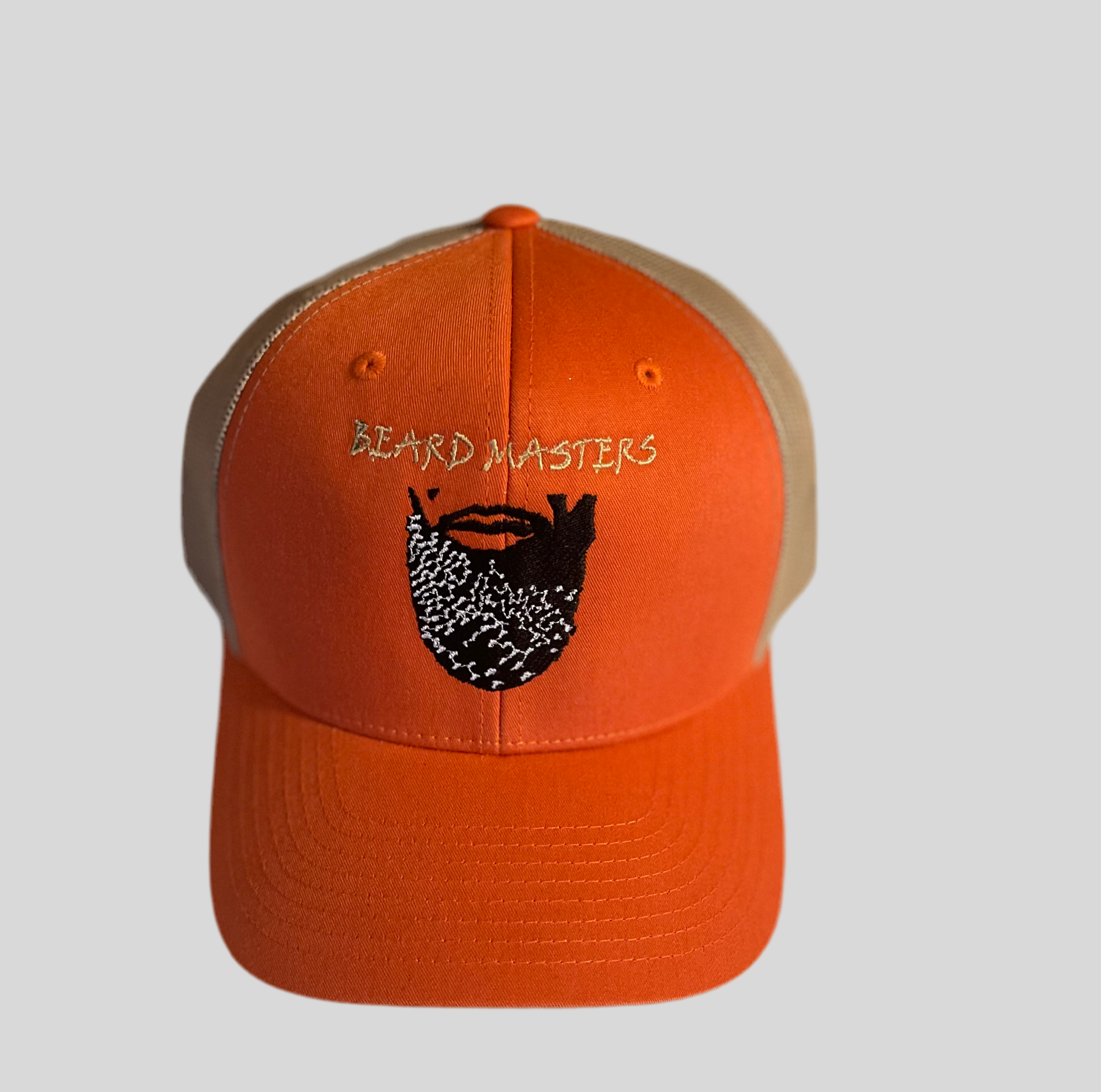 Beard Masters Retro Trucker Hat (Orange)